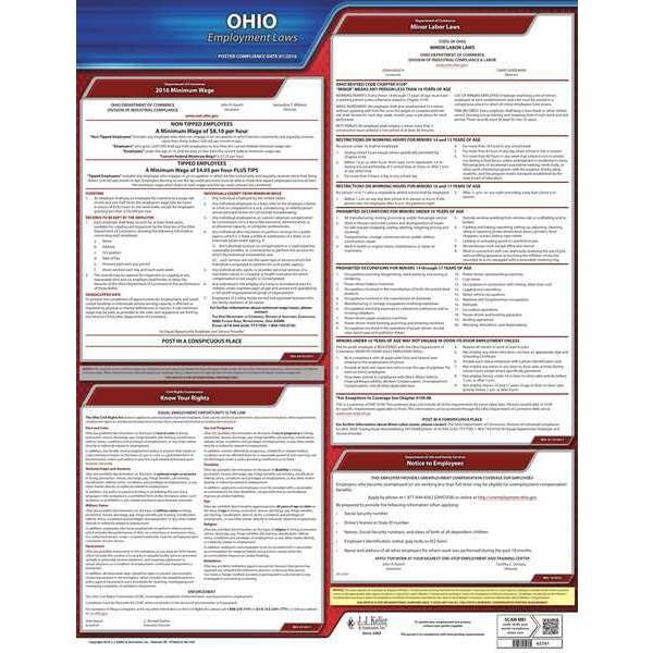 Jj Keller Labor Law Poster, State Labor Law, OH - 100-OH