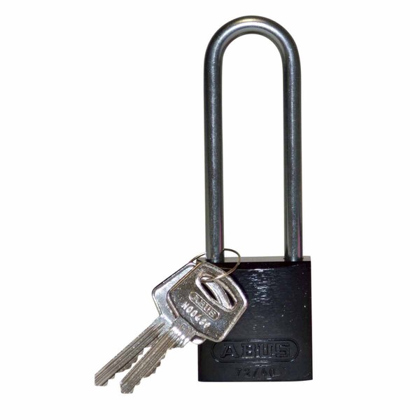 Brady Standard Key Retaining Lockout Aluminum Padlock 3 in Steel Shackle KD Black - SDAL-BLK-76ST-KD