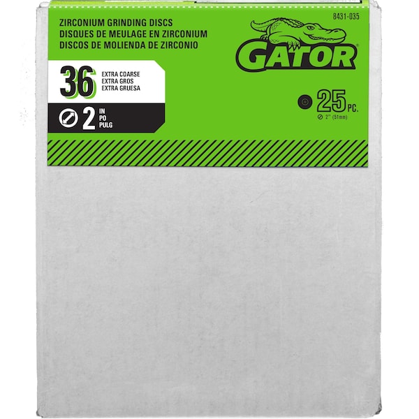 Gator Finishing Mini Grinding Disc, 2 In., 36 Grit, PK25 - 8431035