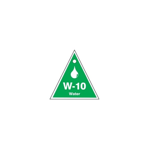 Accuform Energy Source ID Tag, W-10 WATER, 2.5in x 2.5in, Plastic, 5PK - TDK910VPM