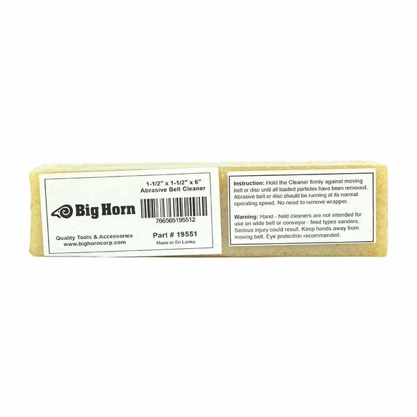 Big Horn 1-1/2 Inch x 1-1/2 Inch x 6 Inch Abrasive Sanding Belt Cleaner - 19551