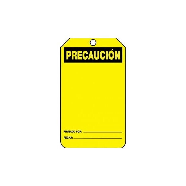 Accuform Spanish Safety Tags, CAUTION BLANK, 5.75in x 3.25in, HS-Laminate, 25PK - SHMDT623LTP