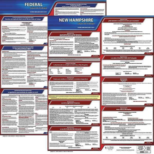 Jj Keller Labor Law Poster Kit, NH, Spanish, 27 In. W - 200-NH-K