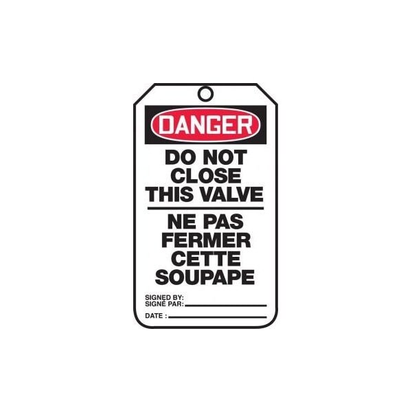 Accuform Danger, RP-Plastic, 3-1/4 in Width, 3/8 in Height, , 5 PK - TCF186PTM