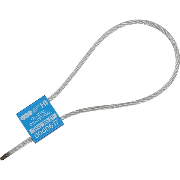 Global Industrial Metal Cable Seal, 1/8x12L, Blue, 50PK - 670490BL