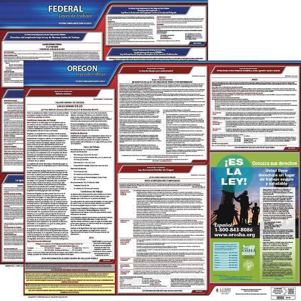 Jj Keller Labor Law Poster Kit, OR, Spanish, 19 In. W - 200-OR-K
