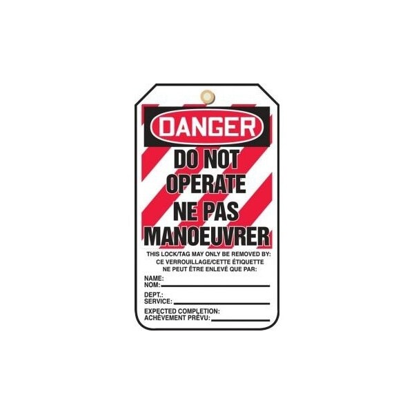 Accuform Danger, PF-Cardstock, 3-1/4 in Width, 1/4 in Height, , 25 PK - TCF202CTP