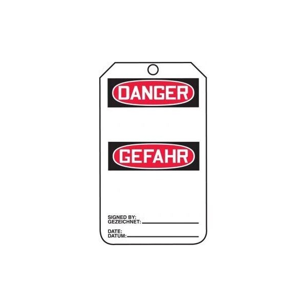 Accuform Caution, PF-Cardstock, 3-1/4 in Width, 1/4 in Height, , 25 PK - TMG143CTP