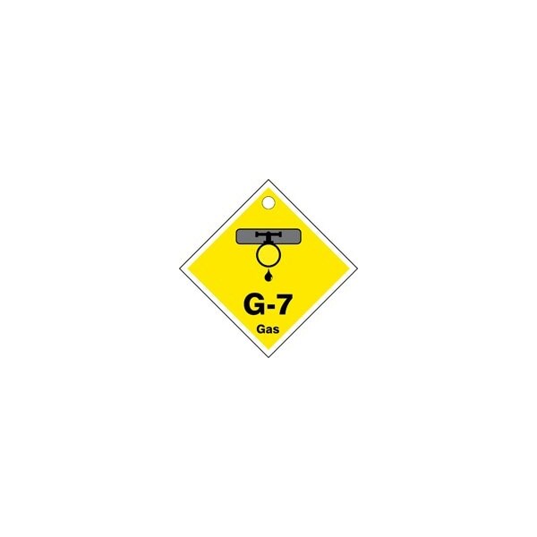 Accuform Energy Source ID Tag, G-7 GAS, 2.5in x 2.5in, Adhesive Dura-Poly, 5PK - TDK407XVM
