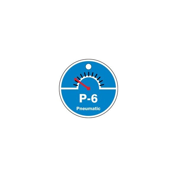 Accuform Energy Source ID Tag, P-6 PNEUMATIC, 2.5in x 2.5in, Adhesive Dura-Poly, 5PK - TDK706XVM
