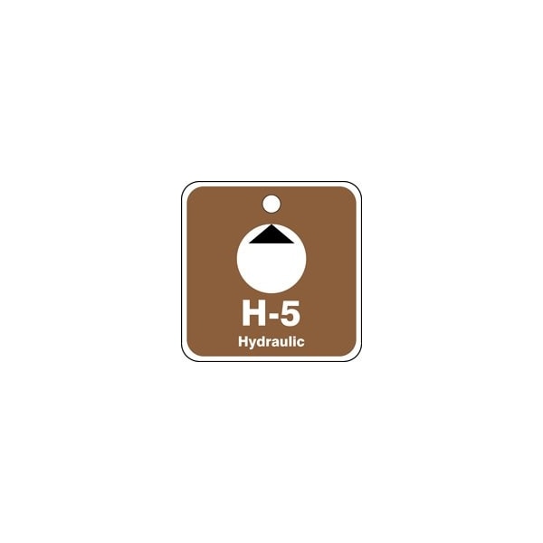 Accuform Energy Source ID Tag, H-5 HYDRAULIC, 2.5in x 2.5in, Adhesive Dura-Poly, 5PK - TDK505XVM