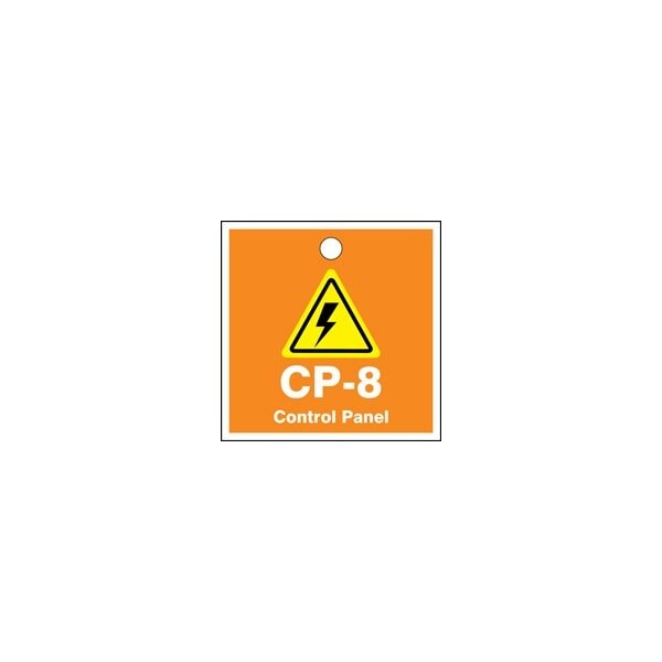 Accuform Energy Source ID Tag, CP-8 CONTROL PANEL, 2.5in x 2.5in, Plastic, 5PK - TDK208VPM