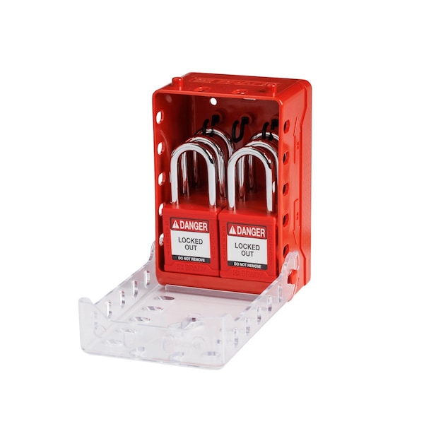 Brady Lockout Kit, 2.743" D, 3.95" W, Plastic, Red - 153675