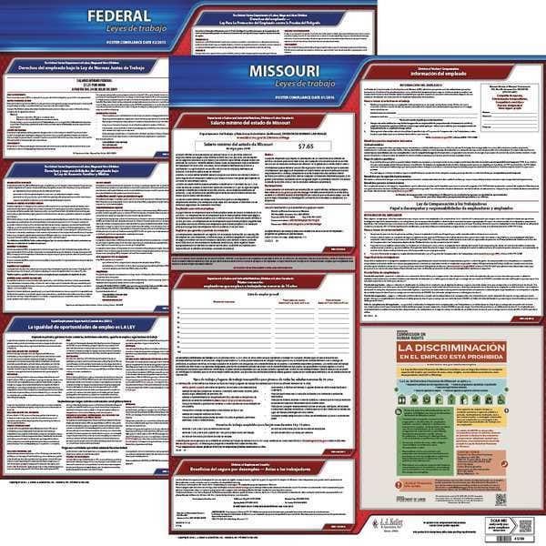 Jj Keller Labor Law Poster, Fed/STA, MO, SP, 20inH, 3yr - 200-MO-3