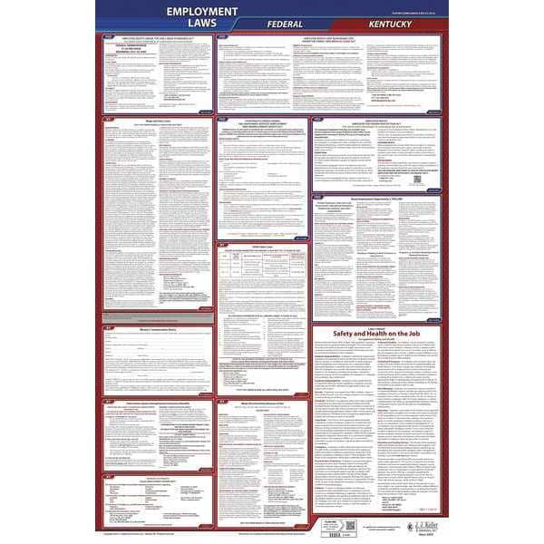 Jj Keller LaborLaw Poster, Fed/STA, KY, ENG, 26inH, 1yr - 300-KY-1