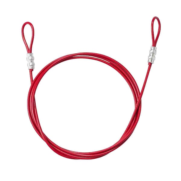 Brady Double Looped Lockout Cable ABS Plastic 0.19 in Dia x 8 ft L Red - 170975
