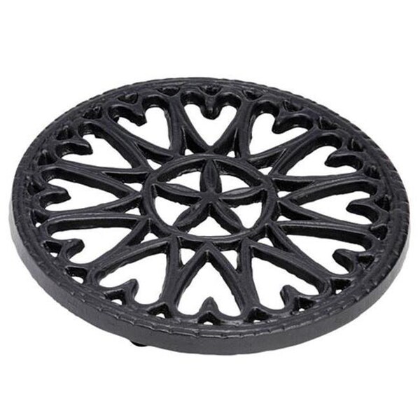 Minuteman Minuteman C-33BB 7 in. Sunburst Cast Iron Trivet in Blue Black - C-33BB