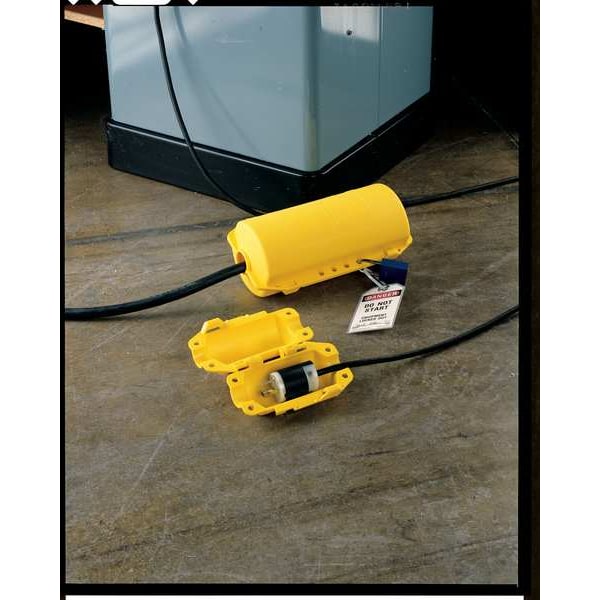Hubbell Wiring Device-Kellems Plug Lockout, Yellow, 3/8In Shackle Dia. - HLD2