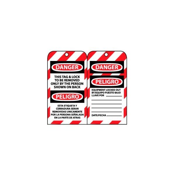 Nmc Bilingual Lockout Tags - This Tag & Lock To Be Removed Only By The Person Shown - SPLOTAG1