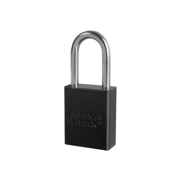 Master Lock American Lock Aluminum Safety Padlock, 1-1/2inW x 1-1/2inH Shackle, Black - S1106BLK
