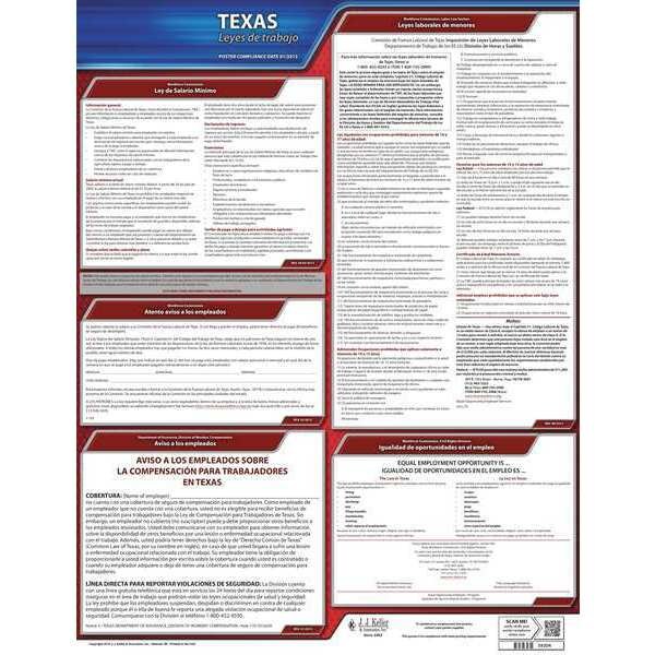 Jj Keller Labor Law Poster, State Labor Law, TX - 200-TX