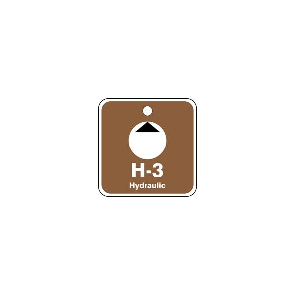Accuform Energy Source ID Tag, H-3 Hydraulic, 2.5" X 2.5", Adhesive Dura-Poly, 5/PK - TDK503XVM