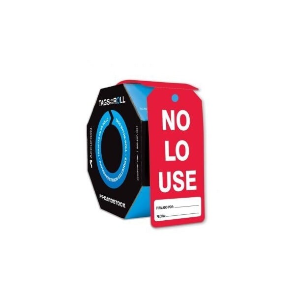 Accuform Spanish Tags By-The-Roll, Do Not Use, PF-Cardstock, 250/Rl - SHTAR737