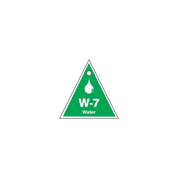 Accuform Energy Source ID Tag, W-7 Water, 2.5" X 2.5", Adhesive Dura-Poly, 5/PK - TDK907XVM