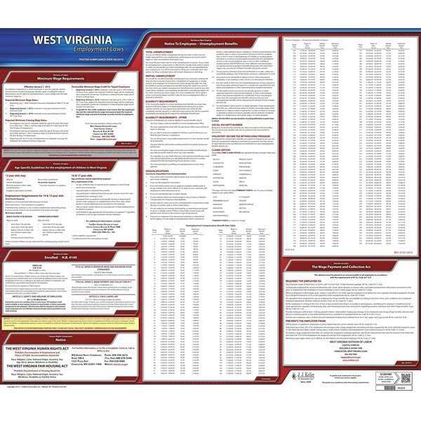 Jj Keller Labor Law Poster, State Labor Law, WV - 100-WV