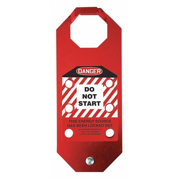 Stopout Lockout Hasp, Red, 6-3/4"Lx3-1/8"W - KDH647