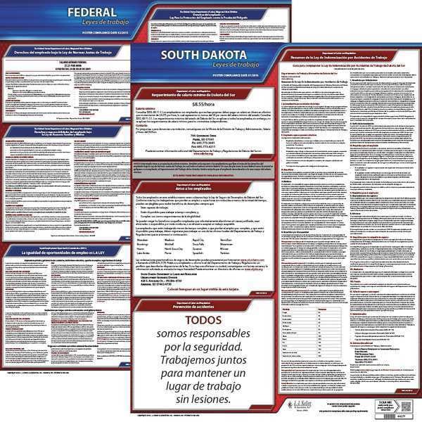 Jj Keller Labor Law Poster Kit, SD, Spanish, 19 In. W - 200-SD-K