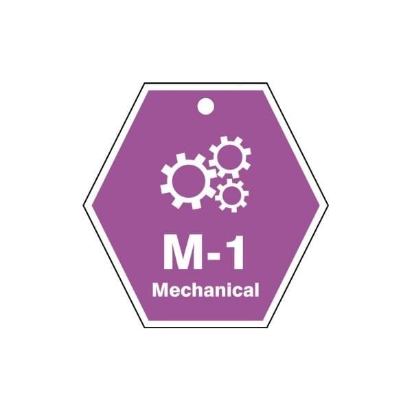 Accuform Energy Source ID Tag, M-1 MECHANICAL, 2.5in x 2.5in, Plastic, 5PK - TDK601VPM