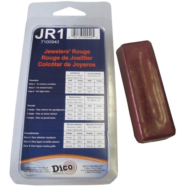 Dico Buffing Compound, 12 in Thick, Jewelers Rouge, Red - 7100940
