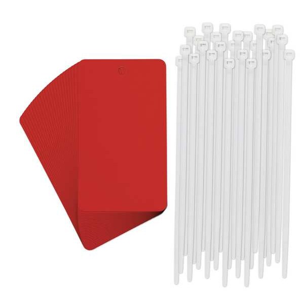 Brady Tag, Metal, 3 in Width, 5 in Height, Write On Surface: Yes , 25 PK - 56940-PK