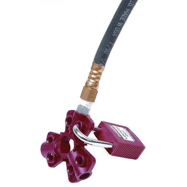 Brady Pneumatic Fitting Lockout, Red, PK6 - 65645