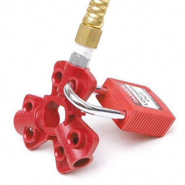 Brady Pneumatic Fitting Lockout, Red, PK6 - 65645