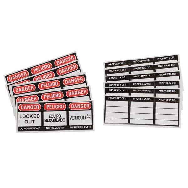 Brady Lockout Label, Danger/Peligro, Vinyl, 3 in Width, 1 1/8 in Height, Write On Surface: No , 6 PK - 51379