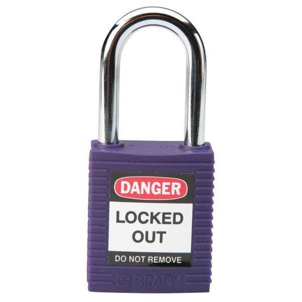 Brady Lockout Padlock, KA, Purple, 1-3/4"H, PK6 - 118952