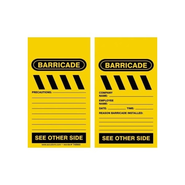 Accuform Danger, RP-Plastic, 3-7/8 in Width, 0.075 in Height, , 5 PK - TAB900PTM