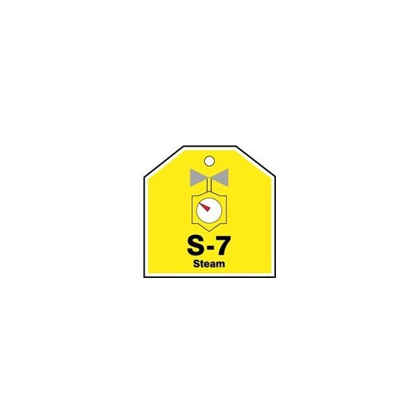 Accuform Energy Source ID Tag, S-7 STEAM, 2.5in x 2.5in, Adhesive Dura-Poly, 5PK - TDJ107XVM