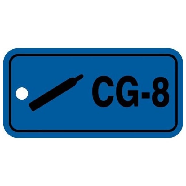 Accuform Energy Source ID Tag, CG-8 Compressed Gas, 1.5in x 3in, Plastic, 5PK - TDJ708VPM