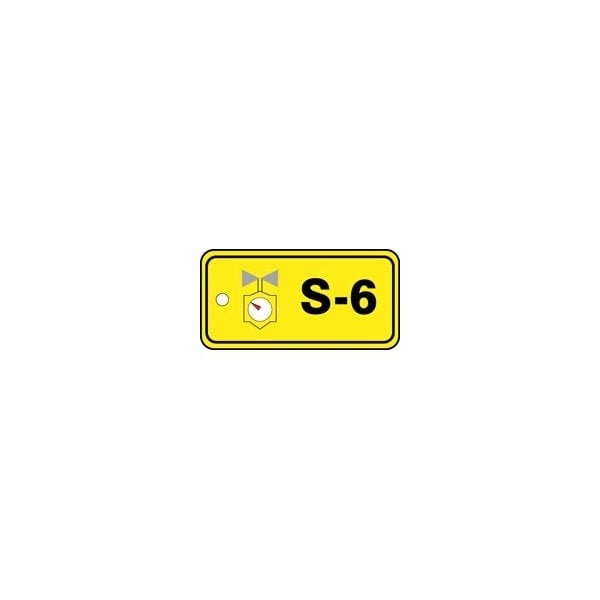 Accuform Energy Source ID Tag, S-6 Steam, 1.5in x 3in, Plastic, 5PK - TDJ306VPM