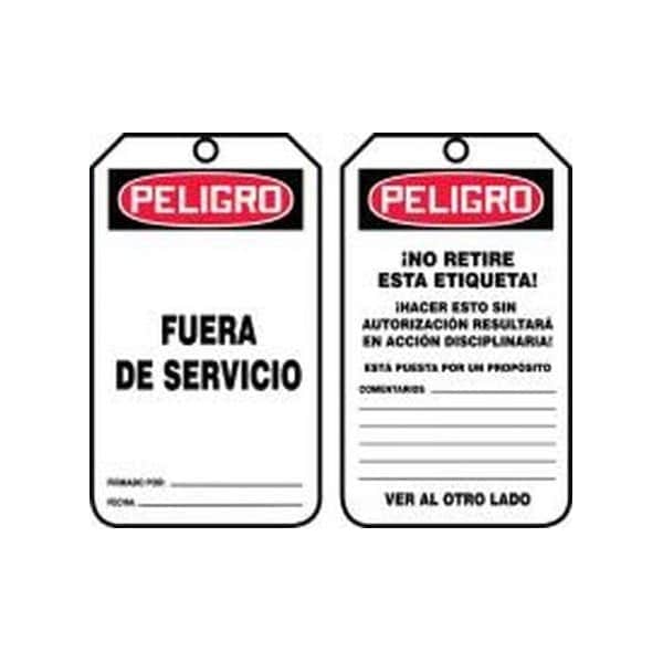 Accuform Danger, PF-Cardstock, 3-1/4 in Width, 1/4 in Height, , 25 PK - SHMDT158LTP