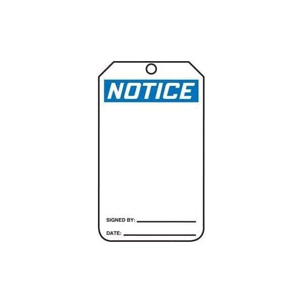 Accuform Safety Tags, NOTICE Blank, 5.75in x 3.25in, HS-Laminate, 5PK - MNT101LTM