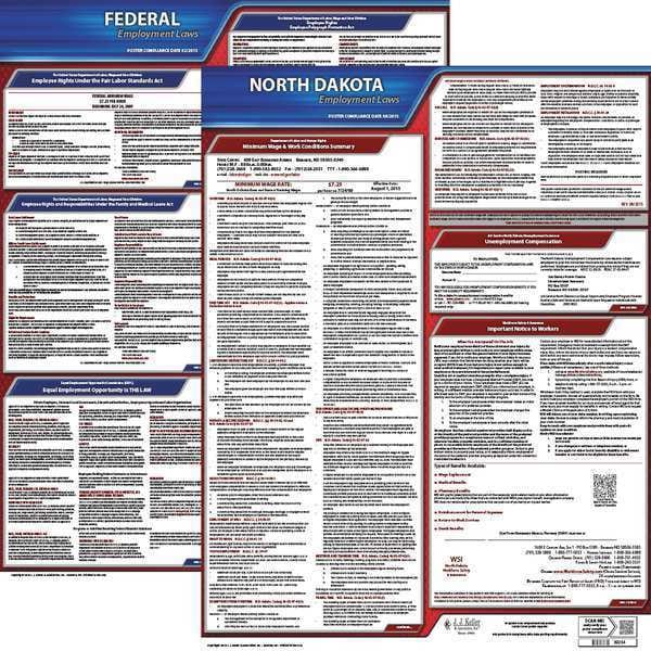 Jj Keller Labor Law Poster Kit, ND, English, 19 In. W - 100-ND-K