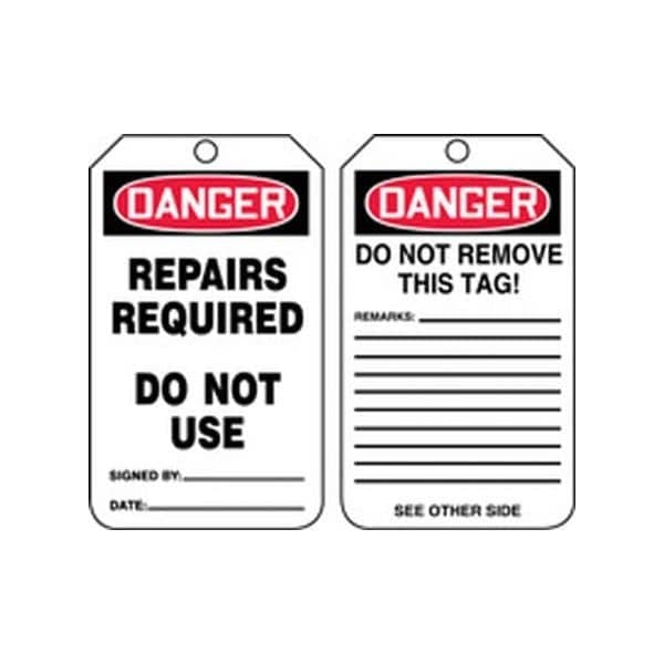 Accuform Danger, HS-Laminate, 3-1/4 in Width, 0.3 in Height, , 5 PK - MDT015PTM
