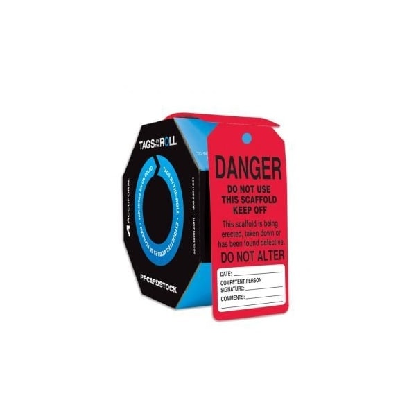 Accuform Danger, PF-Cardstock, 6-5/8 in Width, 3-5/8 in Height - TAR109