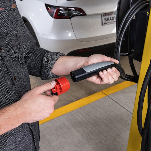 Brady EV Charging Plug Lockout North American Charging Standard NACS - 177589
