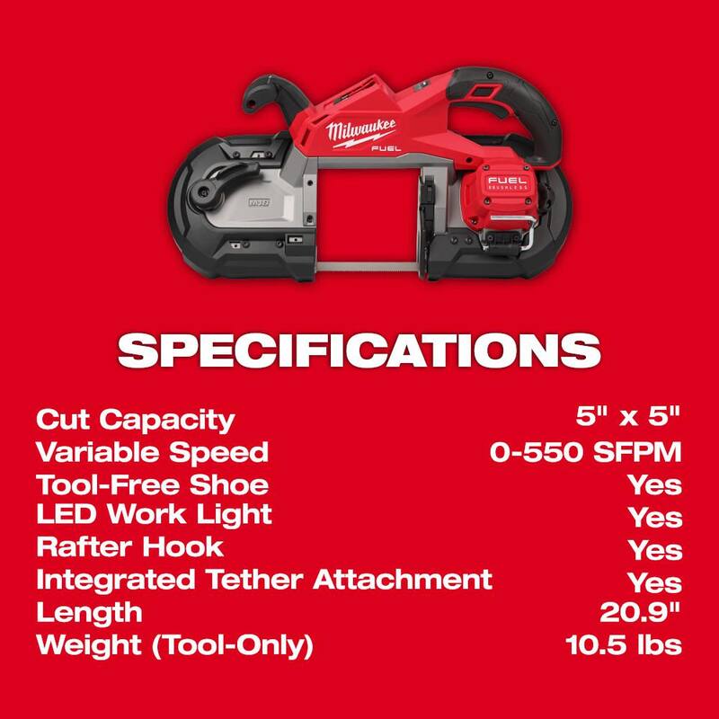 Si estás buscando información sobre una sierra de cinta inalámbrica Milwaukee M18 FUEL 18V Lithium-Ion Brushless de corte profundo (sólo la herramienta), este es el producto que necesitas - 2929-20.
