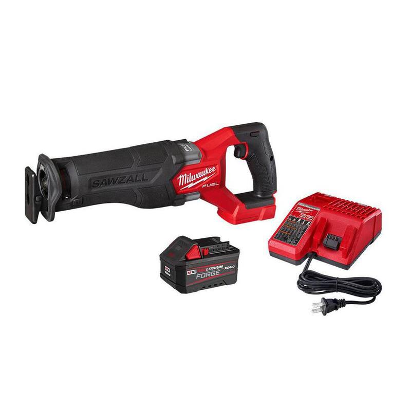 Kit de sierra reciproca inalámbrica sin escobillas Milwaukee M18 FUEL 18V de iones de litio con (1) batería FORGE 6.0Ah, juego de hojas (11 piezas) - 2821-21F-48-00-1026T